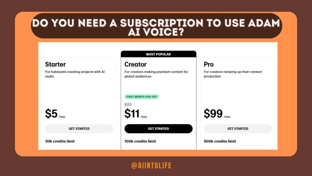 do-you-need-a-subscription-to-use-adam-ai-voice